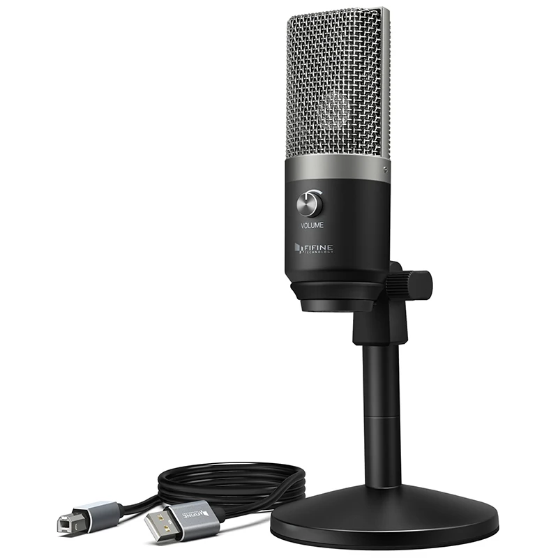 Fifine стиль ноутбук микрофон профессиональный конденсаторный USB для Windows Mac OS K670