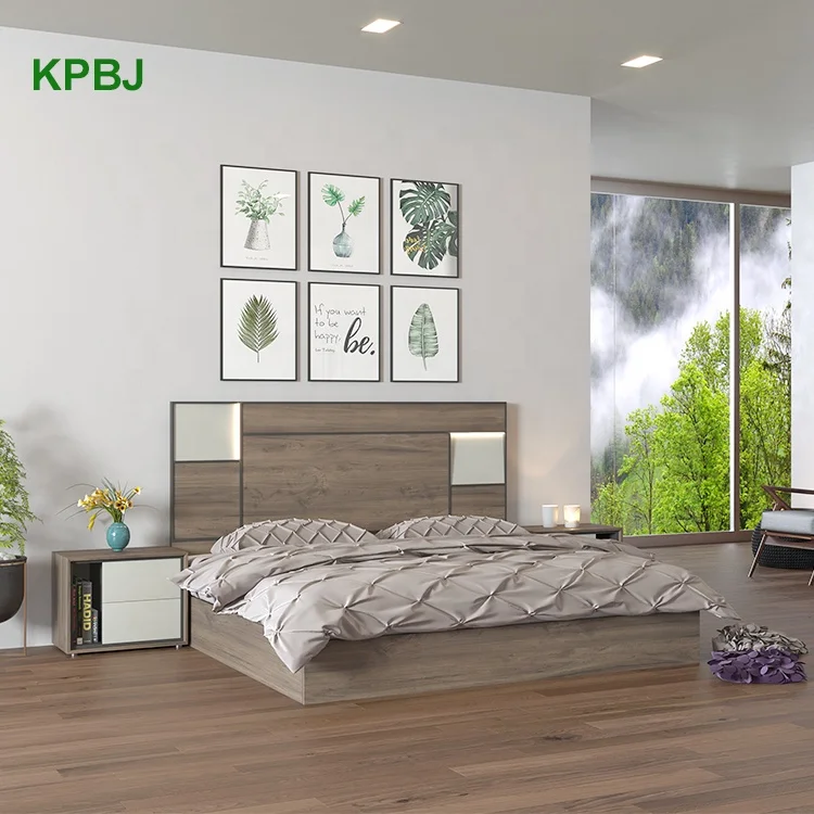 Мебель для спальни из Гуандуна, деревянная кровать, двухспальная кровать из МДФ, дизайн с ящиком для хранения