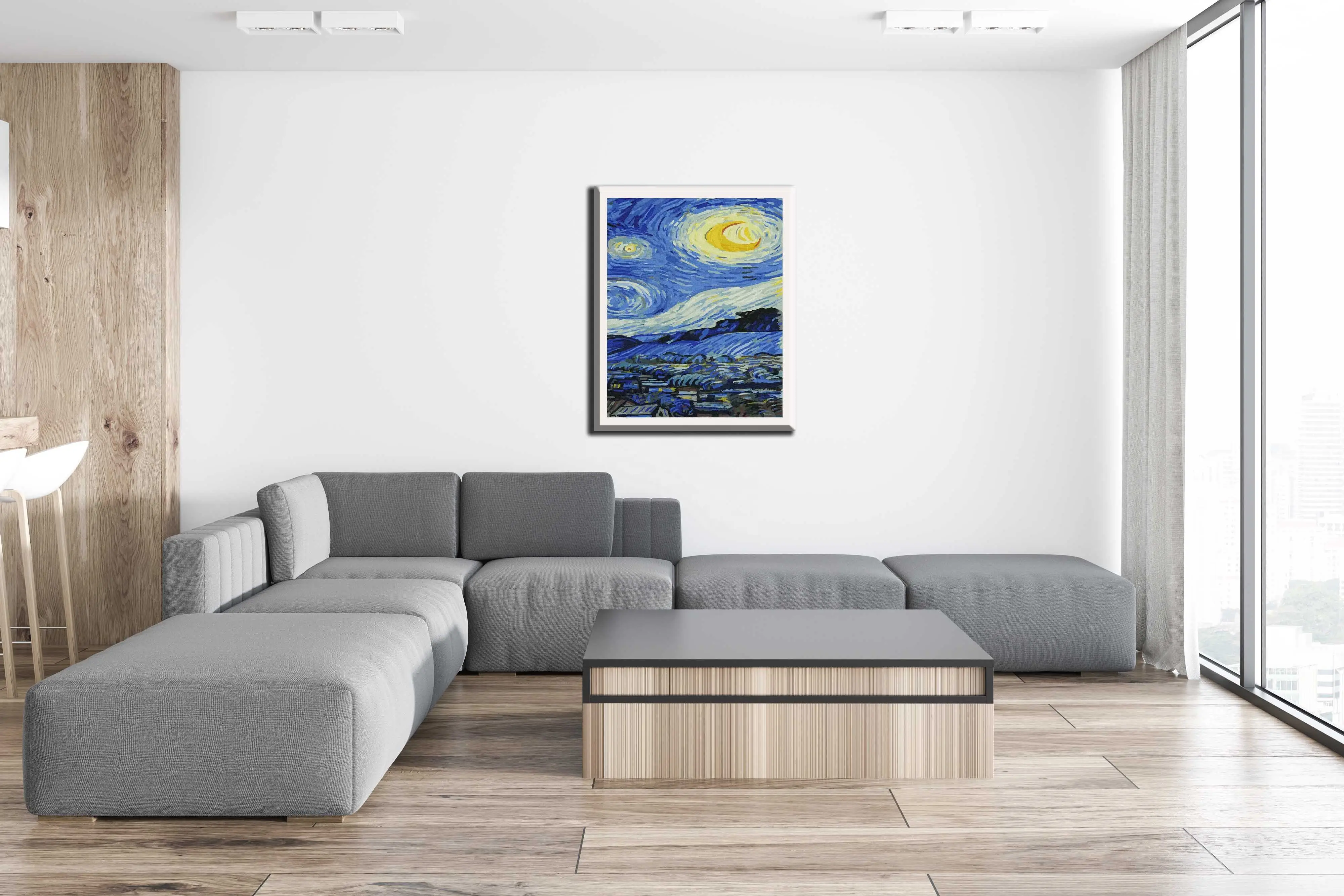 Factory price decorative painting literary style home landscape painting quiet night painting by numbers