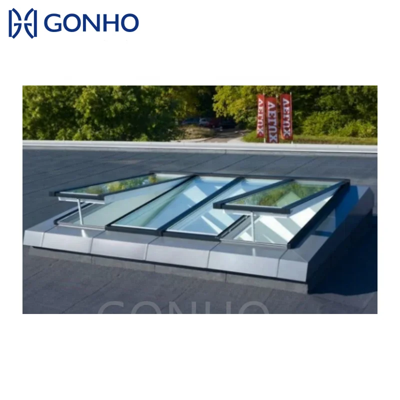 Modern Style Smart Aluminum Glazing Skylight Window Automatic Skylight Roof Window