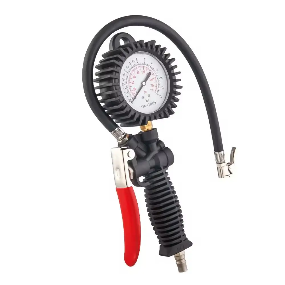 Высокоточный медный простой в эксплуатации Манометр 100PSI автомобильных шинах со шлангом функция быстрого сдувания светящийся темноте