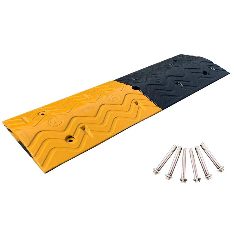 
Low Factory Price Top Sale Driveway High Strength Black And Yellow Rubber Speed Bump 