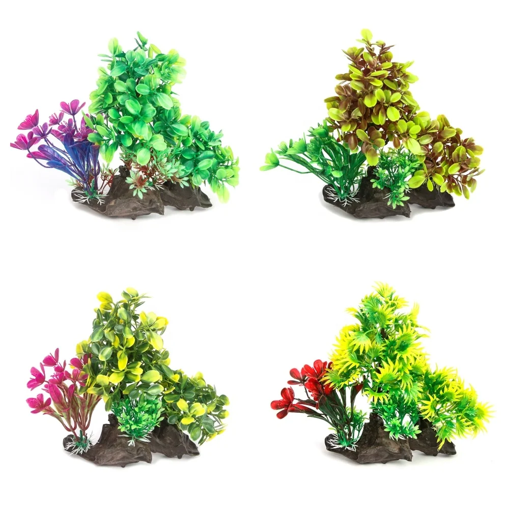 Fish tank aquascape aquarium ornament artificial plastic lily wer plant decoration