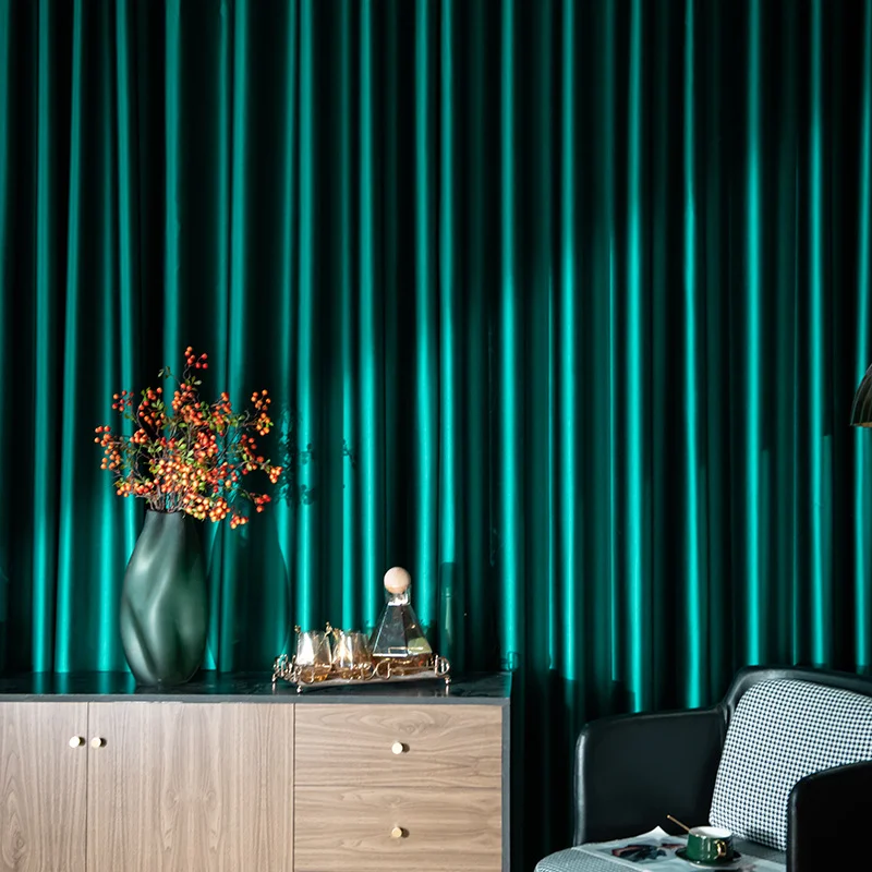 Innermor Modern Style luxury Faux Silk Blackout Customization Drapes and Curtains for the living room Window