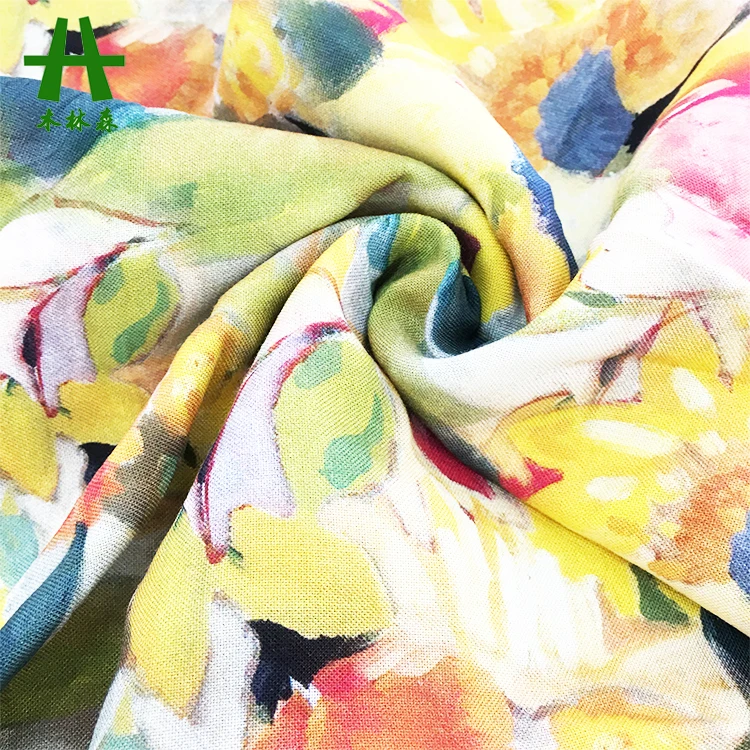 Mulinsen Textile 30s Viscose Challis Colorful Baati Somali Rayon Digital Print Fabric