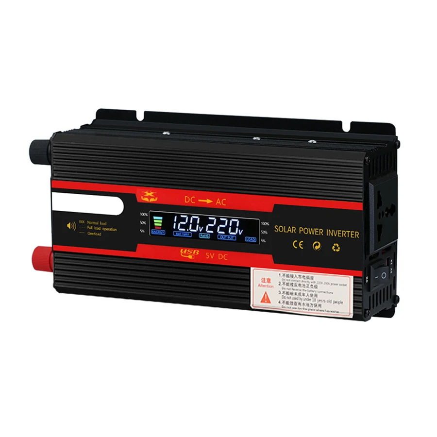Wholesale Cheap Mini DC 12v 24v To AC 220v Solar Power Converter 3000W LCD Digital Display Car Power Inverter For Power System