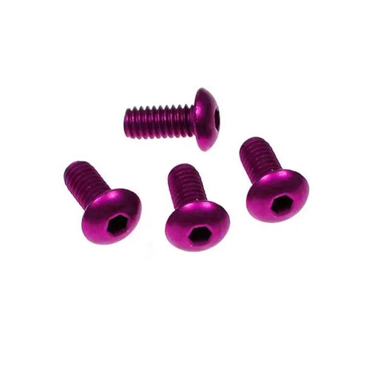 Custom Anodized colors 6063 aluminum hex socket button head screw
