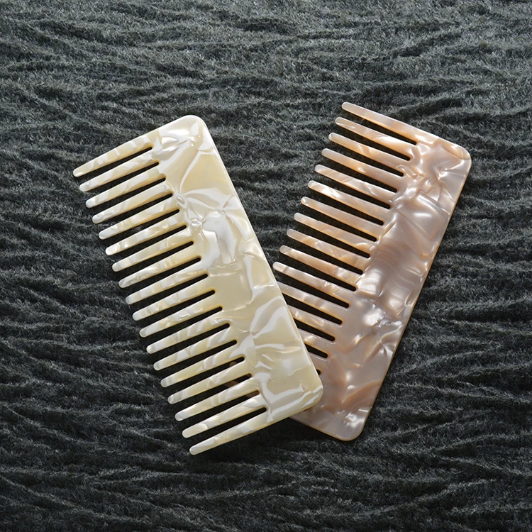 Korean Stylish Resin Custom Logo Massage Wide Tooth Hair Cellulose Acetate Comb Set