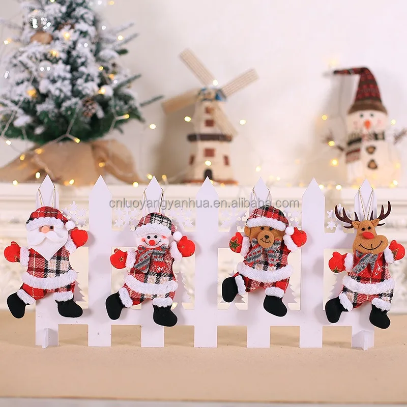 Wholesale 3D Christmas Ornaments DIY Gift Santa Claus Snowman Tree Pendant Doll Hang Decorations for Home Decor