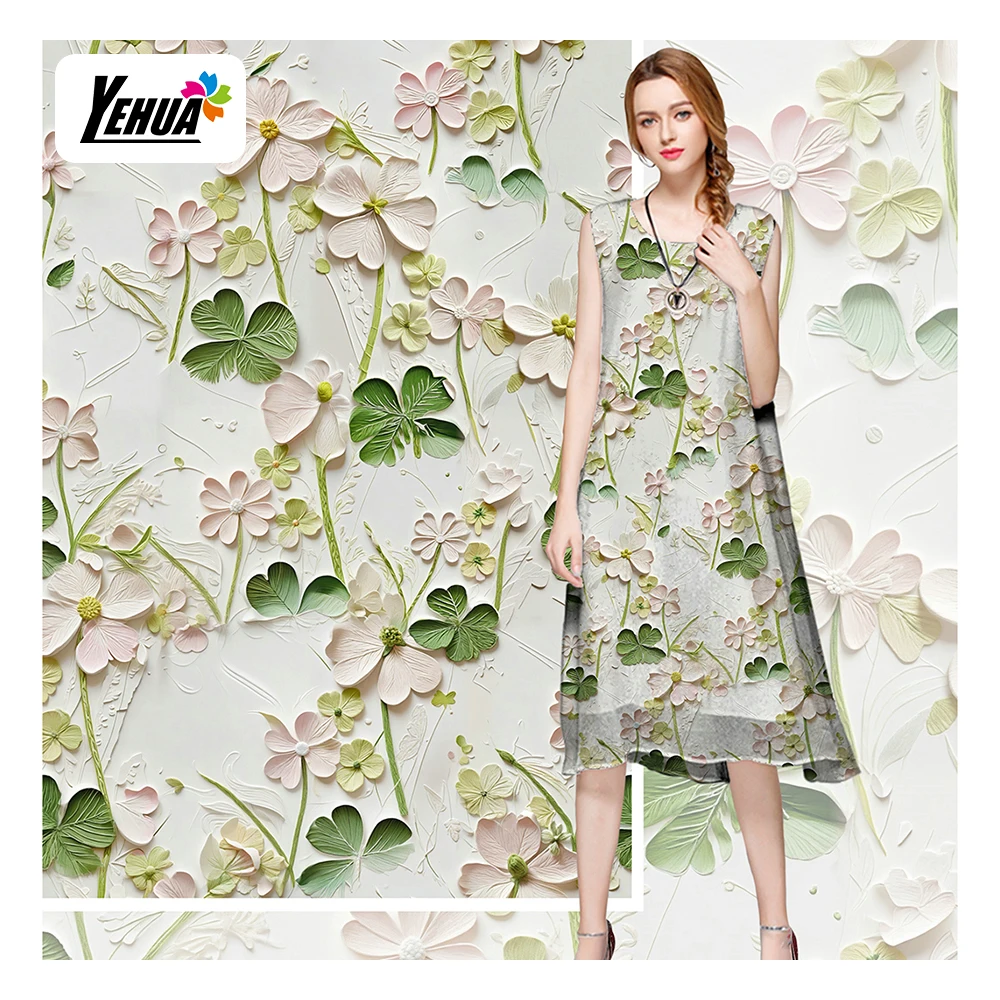 Low Price 5D Digital Printing Whole Cloth High Quality Stereo 5D Digital Printing Cloth Stereo 5D Digital Full Rayon Fabric