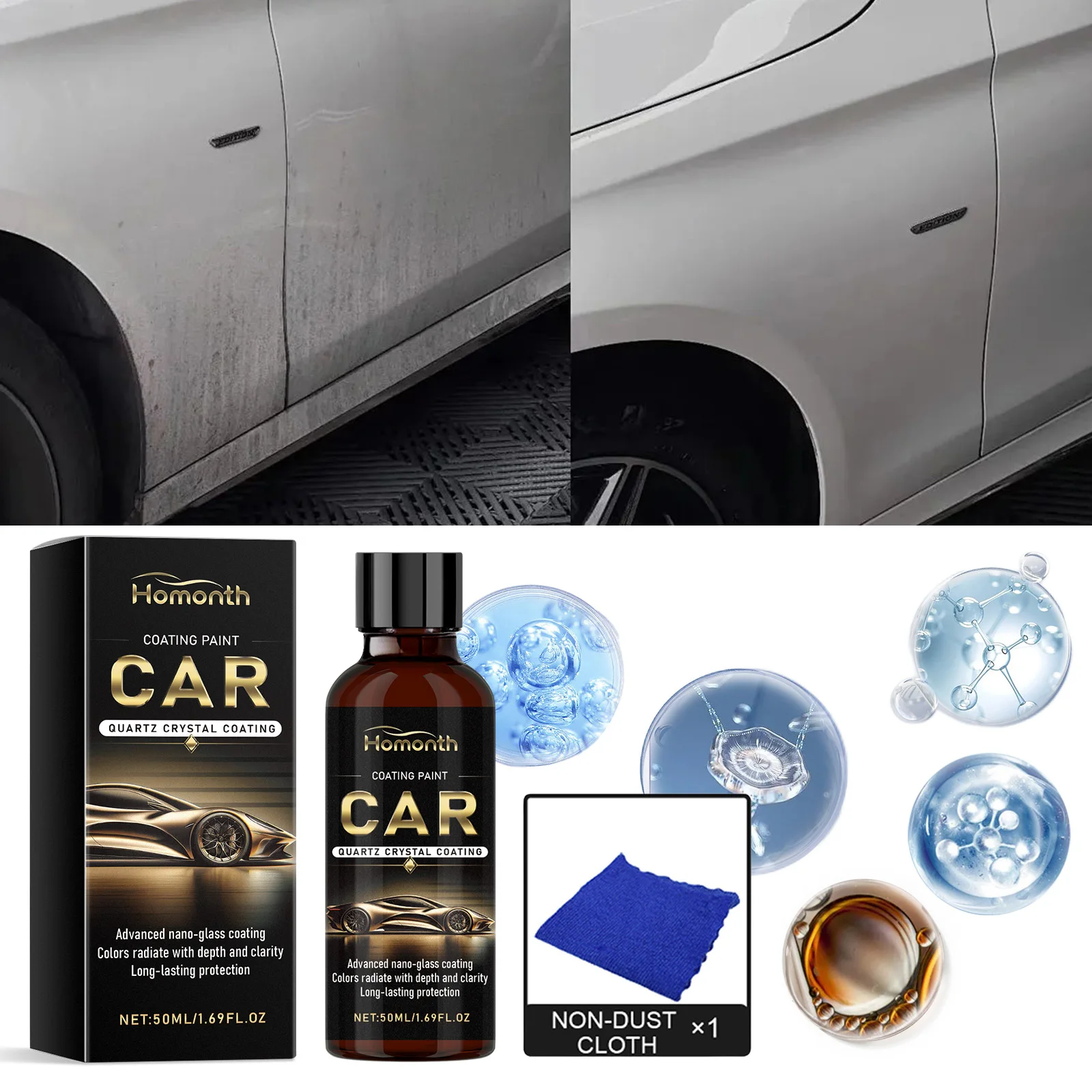 Homonth Crystal Coating Car Polishing Nano Crystal Coating Agent Restore Plastic Parts Crystal Coating Car