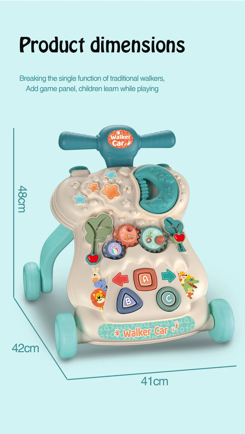 New model Multifunction Wholesale New Educational Kids Push Along Baby Learn baby roller Walker