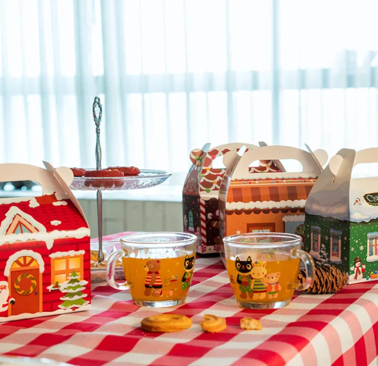 Christmas food grade paper box foldable chipboard boxes cake boxes