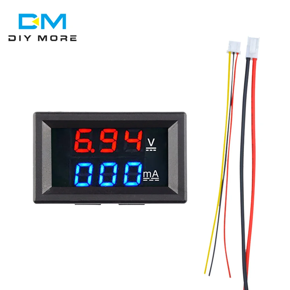DC100V 1A Voltmeter Ammeter Red+Blue LED Amp Adjustment Voltage Current Meter Double Display Digital Voltage Tester Detector