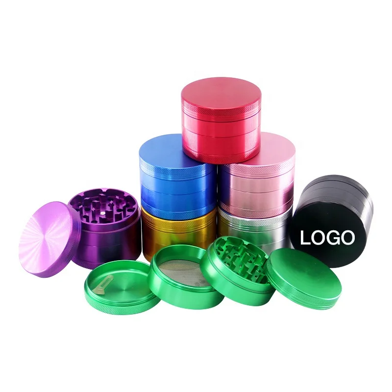 Измельчитель для специй, измельчитель из алюминиевого цинкового сплава для табака и травы, 4 слоя, 40 мм, 50 мм, 55 мм, 63 мм