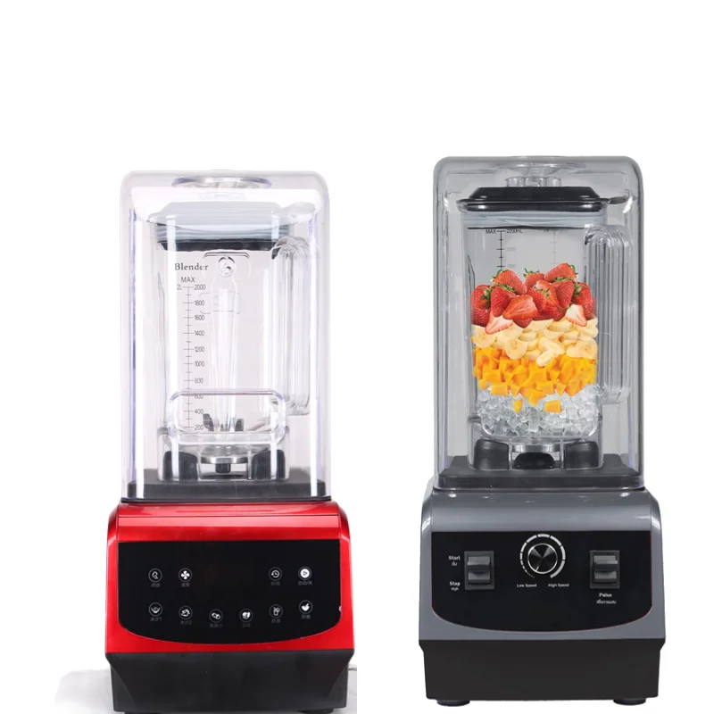 OEM Heavy Duty Commercial with Sound Cover Factory High Quality Power Blender Food Mixer Smoothie machine for milk tea shop