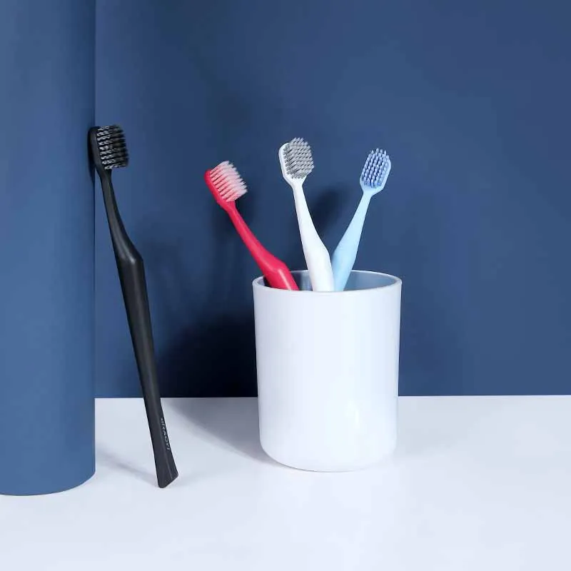 Wholesale lovely Design single pack adult household wide head sensitive gums motel Inn Spiral fine soft bristle toothbrush