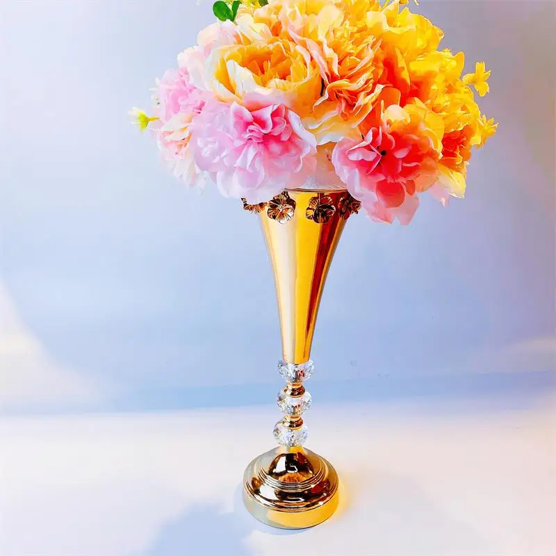 
New Luxurious Decorative Wedding Table Centerpieces Gold Metal Flower Vase 