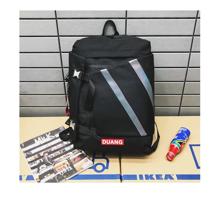 INS popular fashion trend street reflective student back pack large capacity laptop bags backpack men