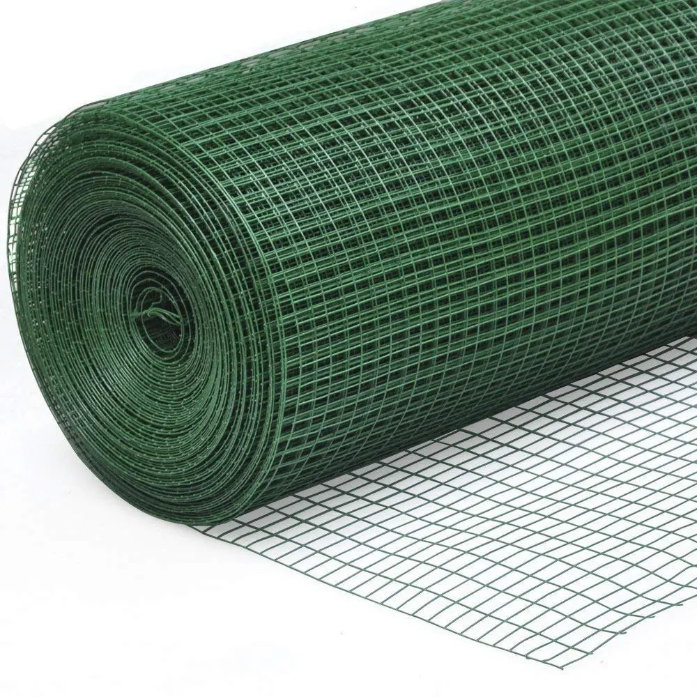 Galvanised  Green PVC Coated Chicken Rabbit Wire Welded Mesh Fence For Garden Fencing Guard Barrier