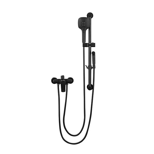 
Hot And Cold Multifunctional hand showerHead black Wall-Mounted Shower Bathroom Faucet Set 