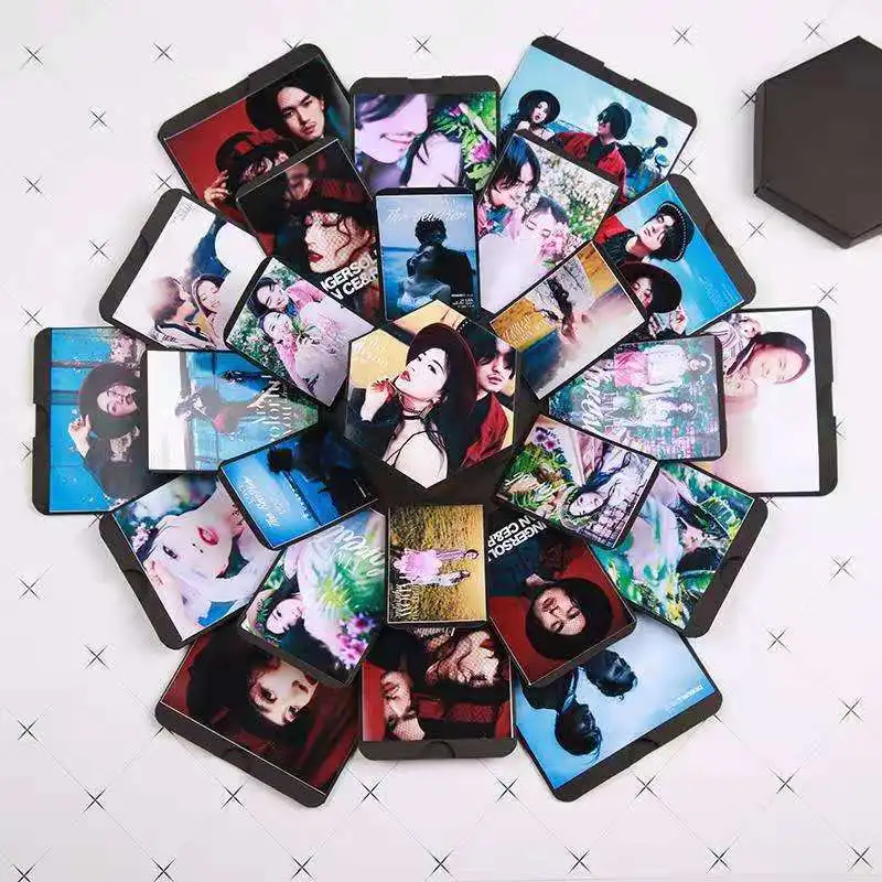 Explosion Surprise Rose Gift Handmade Birthday Anniversary Wedding Boxes DIY Photo Album Hexagon Cardboard Packaging Box