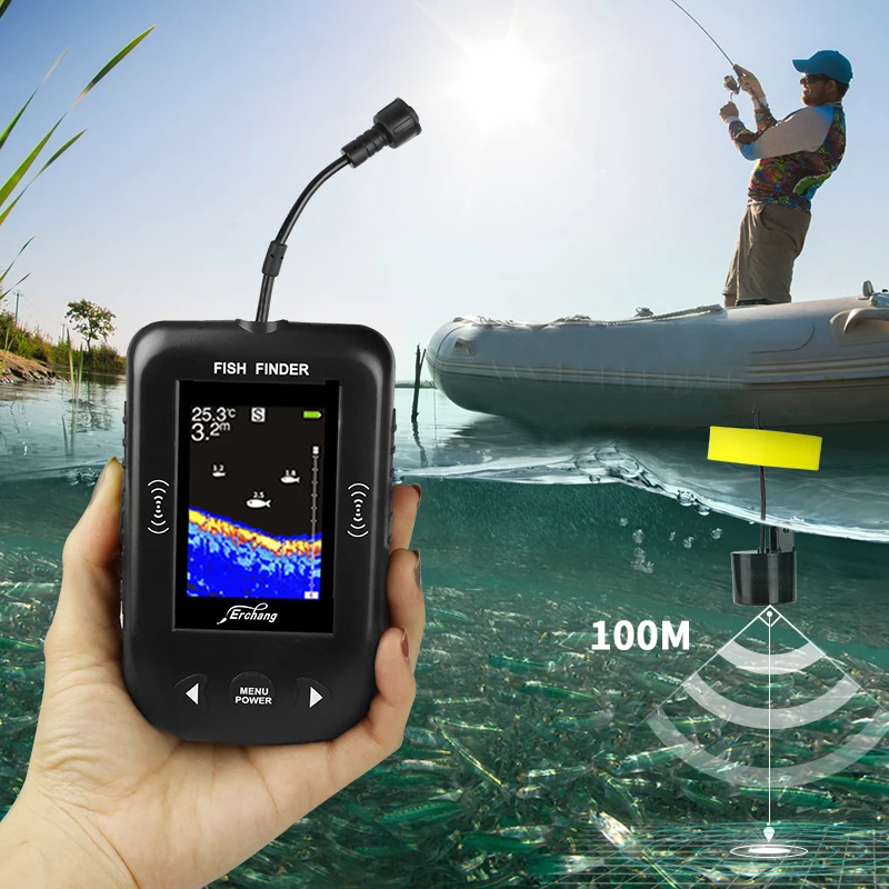 Erchang 9M Wire Portable Fish Finder Sonar Depth Sounder Fish Radar Fishing Sonar Fishfinder