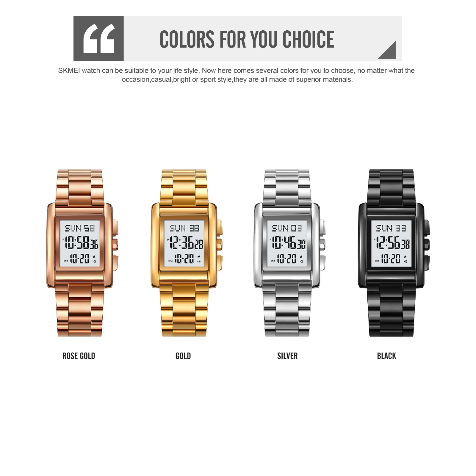 2024 NEW SKMEI 2273 relojes hombr al por mayor digital watch metal bracelet mens watches gold luxury waterproof watch