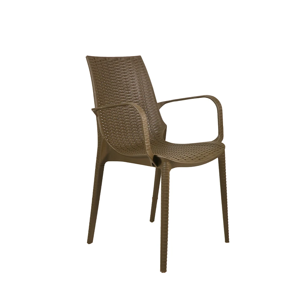 Уличные стулья для обеденного стола из ротанга, пластиковые тканые стулья из тростника