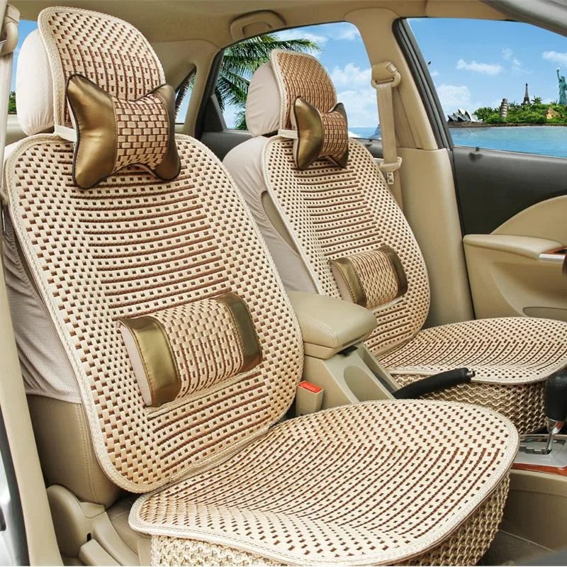 Auto Accessories summer seat cushion for car ice silk breathable universal car cooling seat cushion girly seat cover car beige