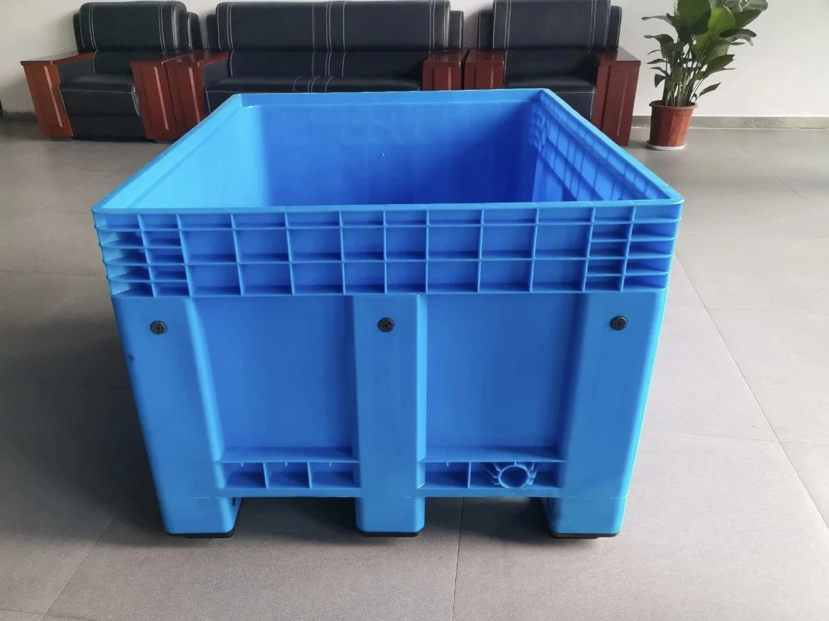 1200x1000x770 mm Heavy-Duty reusable Auto Parts Storage Container Rigid Plastic Solid Side Pallet Tote Bin Box