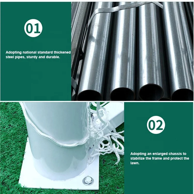 Super Strong 7 Players Football Training Football Net Goal Steel Metal Soccer Goals for Kids Adults