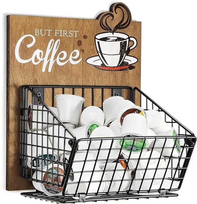Best Selling Space Saving Coffee Pod Holder Wall Mount K Cup Storage Organizer for Kcup Espresso Capsule