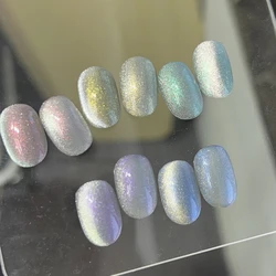 2023 New Design 12ml Dynamic 10 Colors Aurora Effect Cat Eye Gel Soak Off UV Gel Reflective Glitter Cat Eye Gel Polish