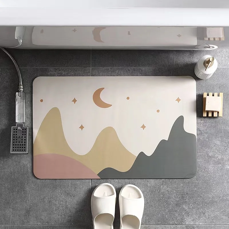 Home bathroom water absorption Simple senior sense diatom mud mat  non slip speed dry mat easy to take care of door mat