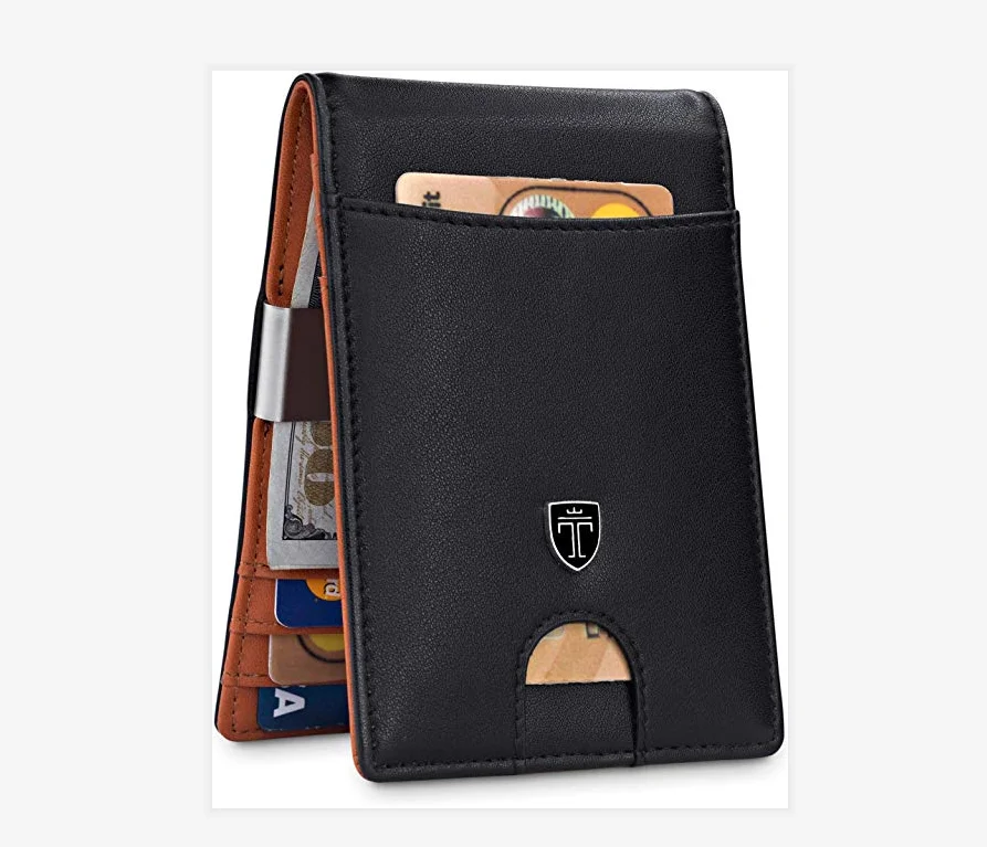 
Money Clip Wallet slim Front Pocket RFID Blocking Card Holder Minimalist Mini Bifold Gift Box bifold Wallet 