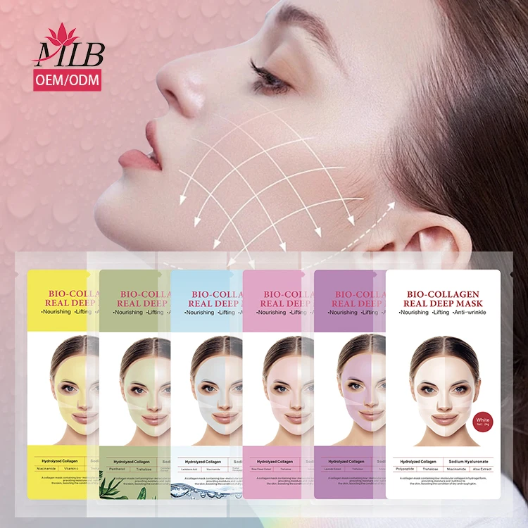 Custom White Moisturizing Anti Wrinkle Overnight Real Deep Hydrating Bio Collagen Face Mask