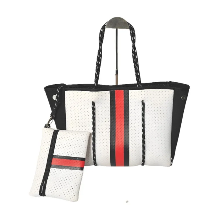 Wholesale beach Basket Plastic Pvc Waterproof Shoulder Rattan Bag neoprene tote beach bag