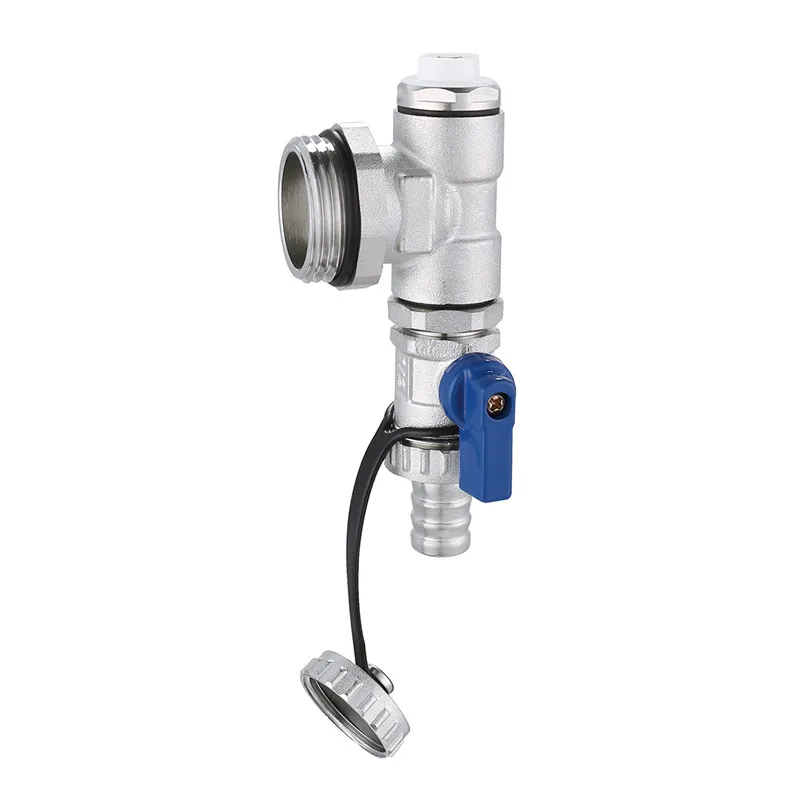 Floor Heating Manifold Fill And Drain Valve Pair with Auto Air Vent and Temperature Gauge