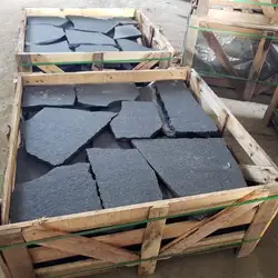 Natural honed black basalt stones tiles for exterior wall