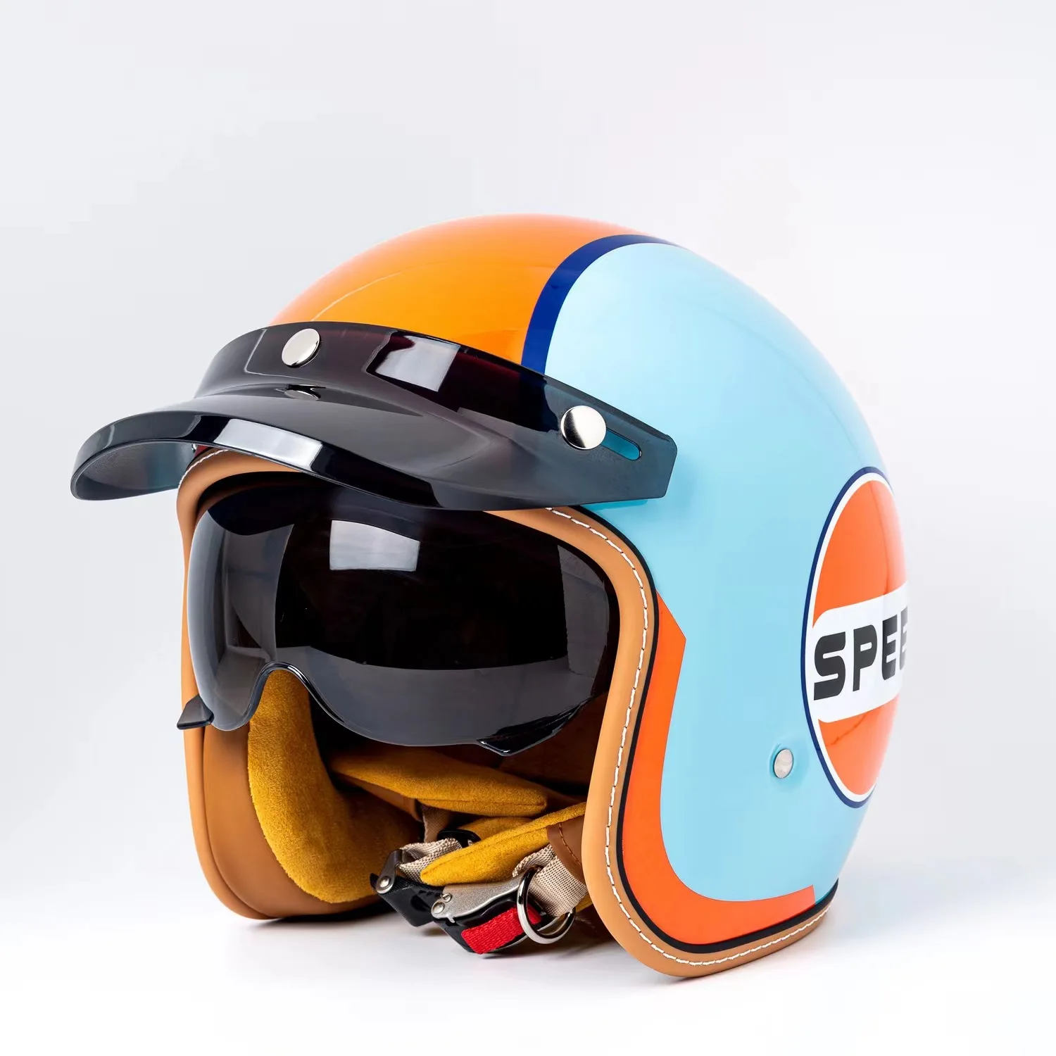 Multi-Sport Impact Protection Unique Design Open Face Retro Motorcycle Helmets Vintage Classic Style 3/4 Vespa Scooter Helmet
