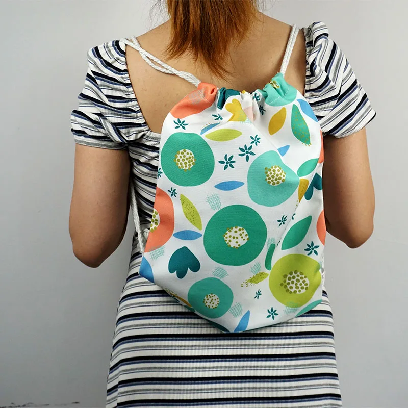 Wholesale Promotional Eco-Friendly Length Can Be Customized Small Rope Tote Pure Cotton Canvas Drawstring Bag