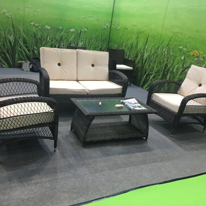 4PC luxury steel outdoor rattan wicker furniture garden patio  table and chairs set for sale shangqiu henan anhui shandong