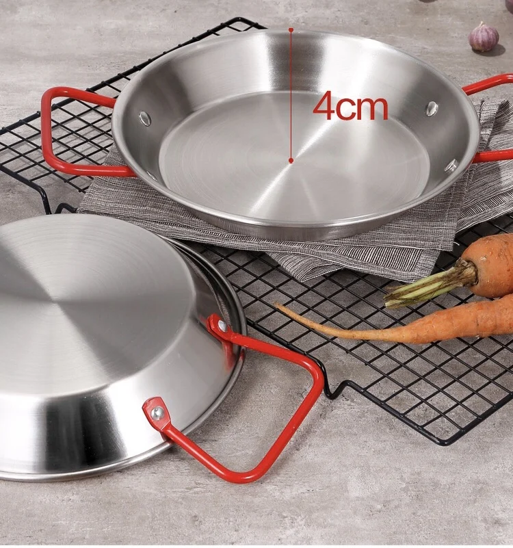 Spanish Pealla Pan Stainless Steel Wholesale Korean Restaurant Pasta Slade Plate