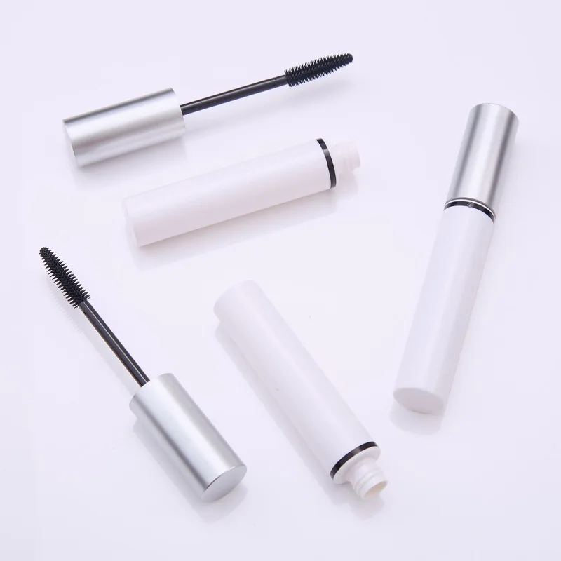 Empty plastic packaging silver cylinder container eyeliner wand tube mascara tube