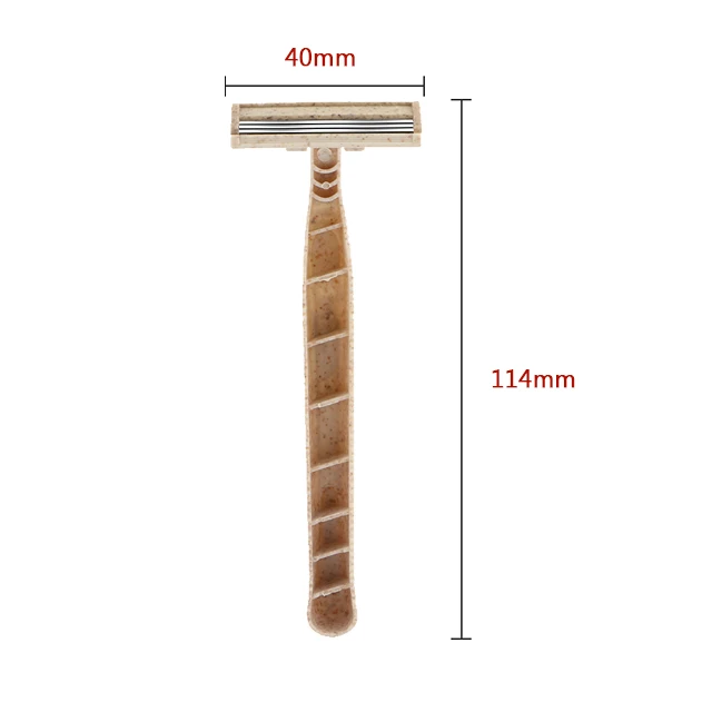 Wheat Straw Manual Shaver Disposable Razor Two-layer Blade For Hotel And Accommodation