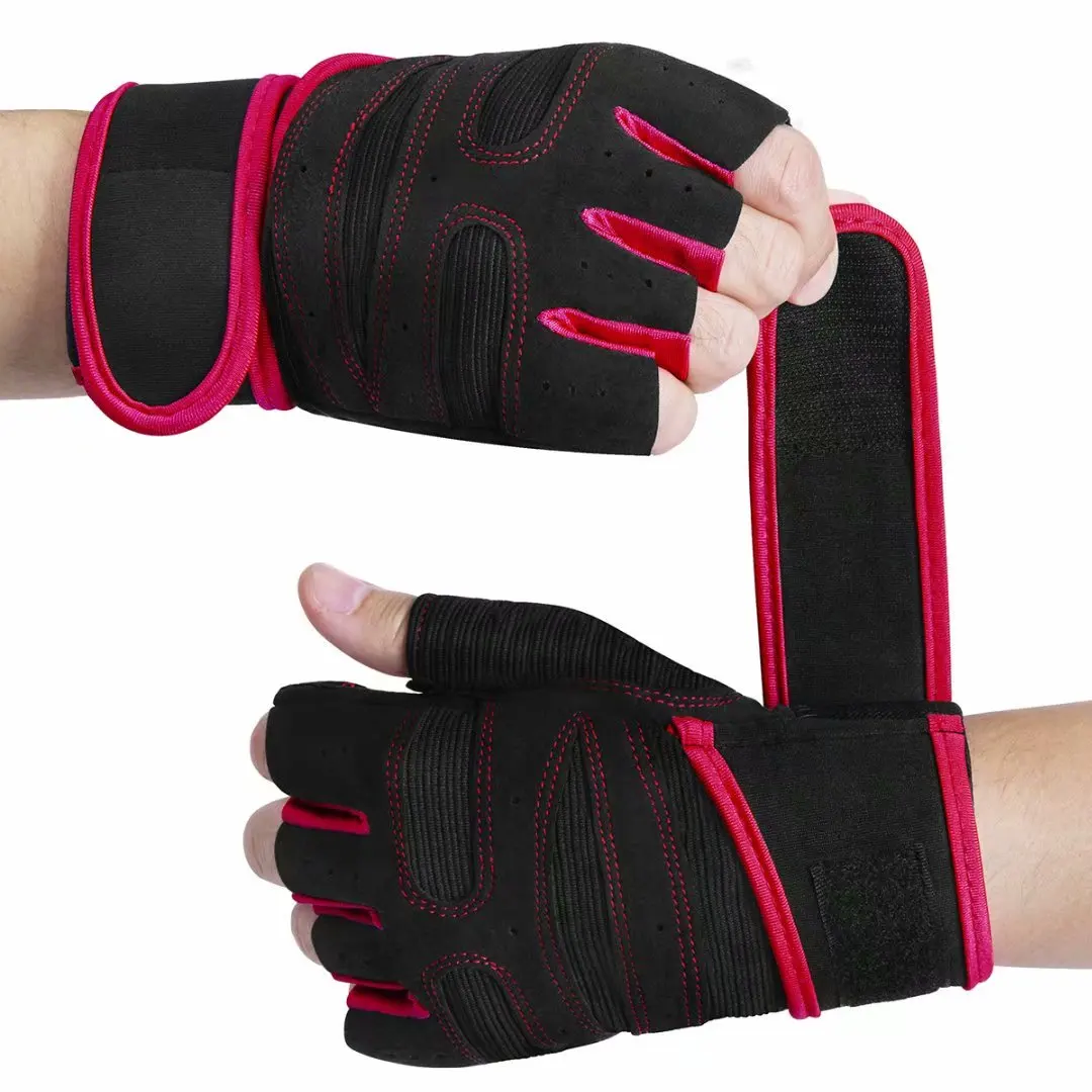 Half Finger Silicone Printing Palm Firm Grip Weight Lifting Gloves guantes de gym