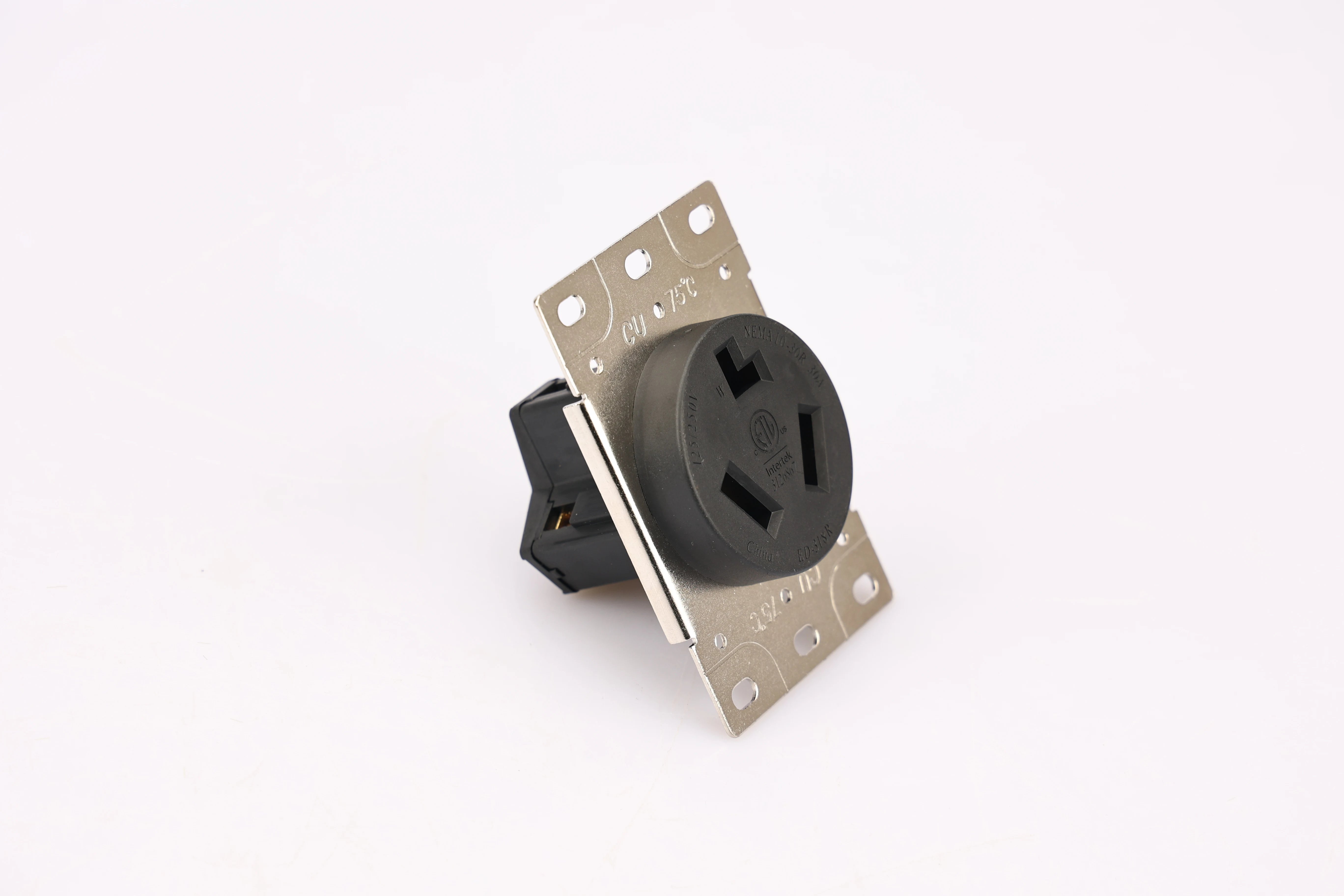 CAMPING&HOME Flush Mounting Receptacle 10-30R 30A 125/250V 3Pole 3Wire No Grounding Straight Blade Outlet for Electric Dryers