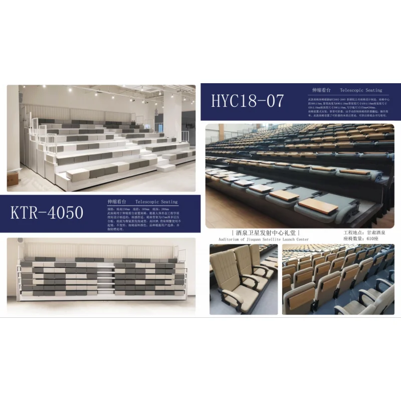 Wholesale Indoor Movable Stadium Telescopic Grandstand Telescopic Bleachers for Sale