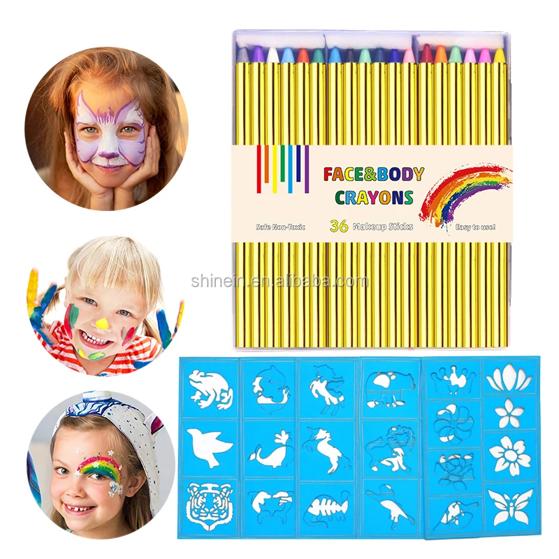 Popular Non-Toxic Face Paint Sticks Temporary Washable Kids Face Paint Crayons for Halloween Party